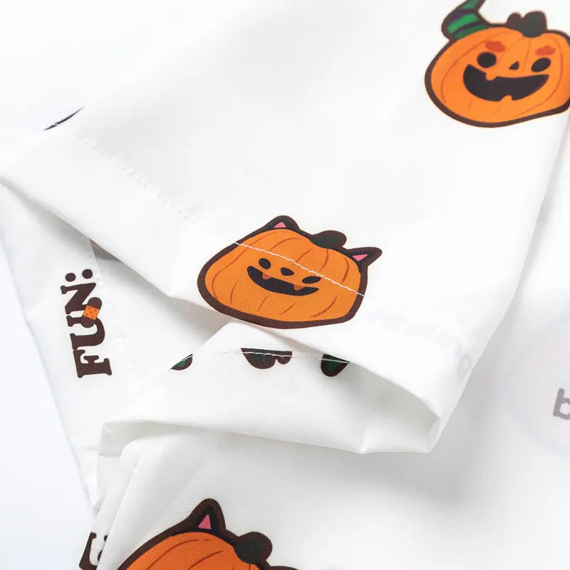 Hawaiian Shirts Funny Cartoon Pumpkin Graphic Printed Summer Beach Blouse Harajuku Hip Hop Casual Baggy Button Short Sleeve Tops