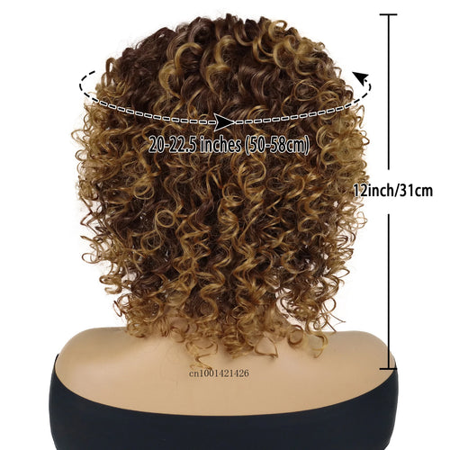 Load image into Gallery viewer, Synthetic Curly Wigs for Women Water Wave Afro Wigs with Side Bangs Natural Hairstyles Daily Hair Replacement Wigs Good Looking
