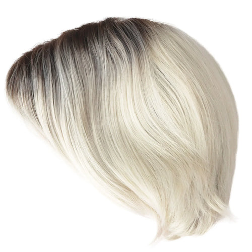 Load image into Gallery viewer, Synthetic Fiber Silver Gray Wigs for Women Short Haircuts Bob Wig with Side Bangs Natural Hairstyles Ombre Wig Mother
