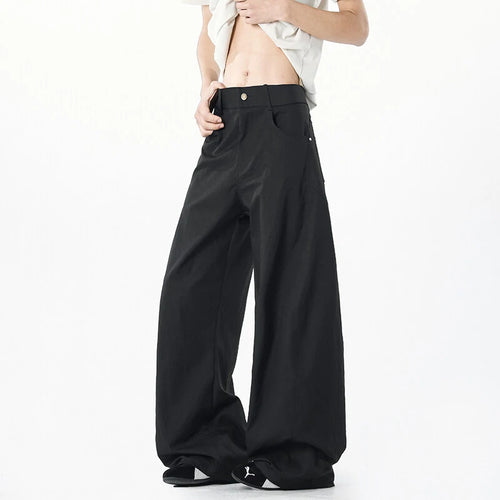 Load image into Gallery viewer, Men' Causal Pants New Korean Style Straight Wide Leg Stylish Handsome Solid Color Trendy Male Loose Bottoms Summer 9W1881
