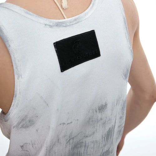 Load image into Gallery viewer, Summer Distressed Slim Fit Vest Niche Sleeveless Tie Dyeing New Fashion Male Tank Tops Contrast Color Casual 24E1293
