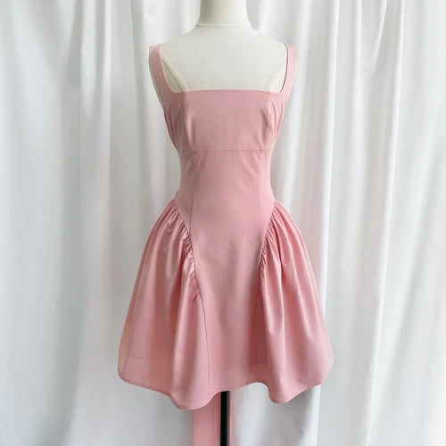 Load image into Gallery viewer, Summer Sexy Square Collar Backless Party Dresses Mini White Drape A Line Night Date Dress Big Bow Women New In Dress
