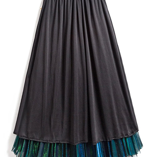 Load image into Gallery viewer, Spring Fall Women Long Maxi Pleated Skirt Midi Skirt High Waist Elascity Casual Party Skirt B-001
