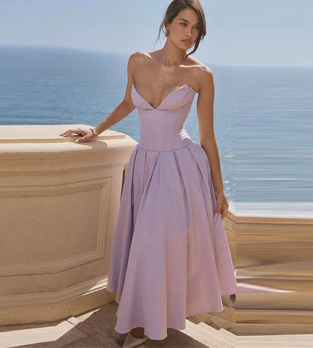 Summer Wedding Guest Party Dresses 2024 New Arrivals Maxi Elegant Formal Occasion Dress Strapless Sexy Corset Dress