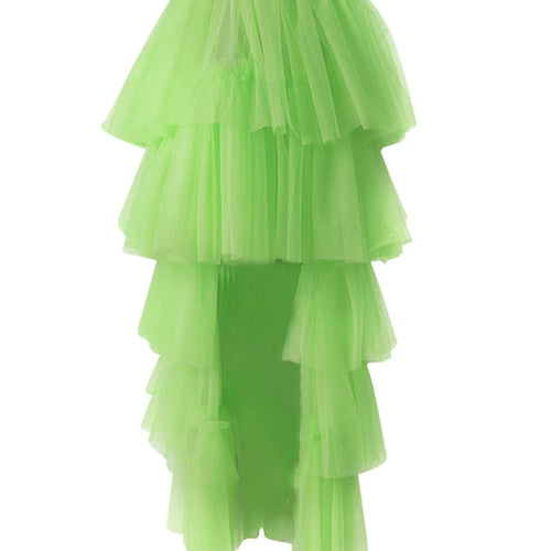Load image into Gallery viewer, High Elastic Waist Green Mesh Layers Irregular Cake Half-body Skirt Women Fashion Tide New Spring Autumn 2025 CPG3074

