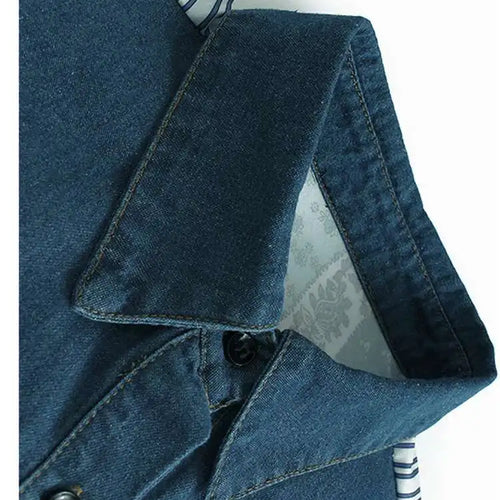 Load image into Gallery viewer, Women Blue Pattern Printed Denim Big Size Long Blouse New Lapel Long Sleeve Shirt Fashion Tide Spring Autumn 2025 1DH4876
