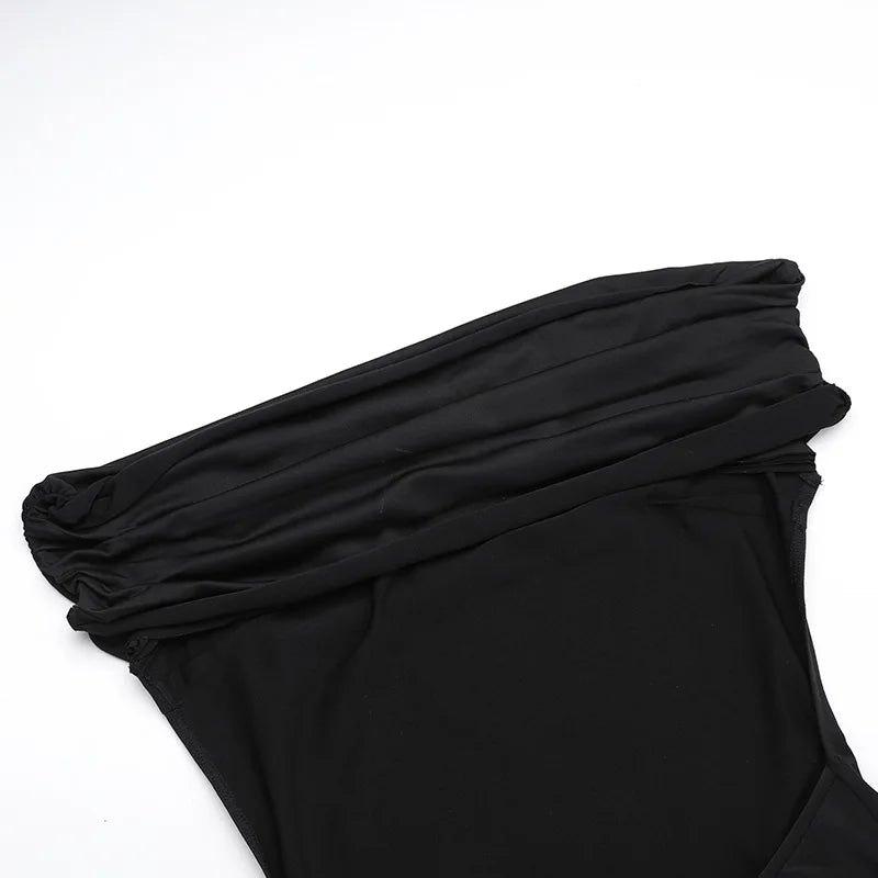 Strapless Backless Sexy Maxi Dress For Women Black Solid Off-shoulder Sleeveless Bodycon Club Party Long Dress Elegant