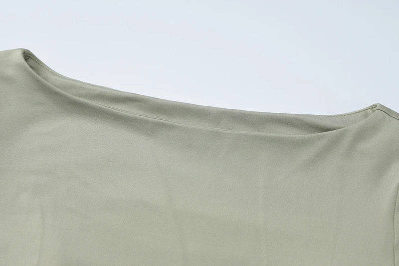 Long Sleeve Ruched Sexy Maxi Dress For Women Fashion Light Green O Neck Bodycon Elegant Club Party Long Dress Vestidos