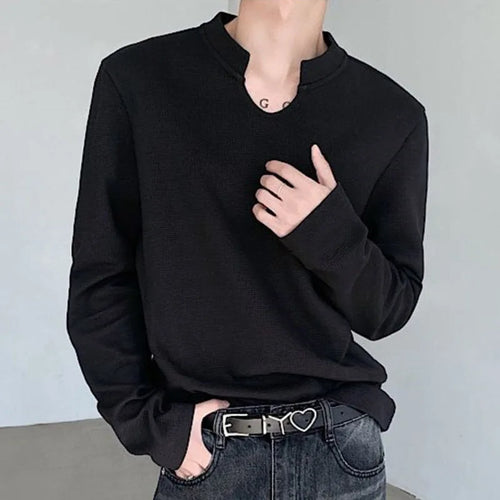 Load image into Gallery viewer, Men&#39;s T-shirt Casual Solid Color Male Pullover Long Sleeve Tops Korean Style Men Clothing Stylish Autumn 9C4333
