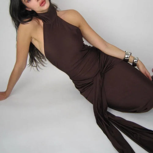 Load image into Gallery viewer, Sexy Sleeveless Backless Lace Up Evening Dress Women's Elegant Slim Fit Maxi Dress Female Elegance Party Vesidos 2024
