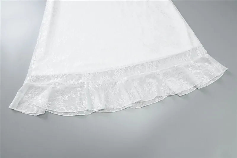 Lace Sexy Two Piece Sets Women Spaghetti Strap Sleeveless Crop Tops And Long Skirt Matching Sets Elegant Club Sets