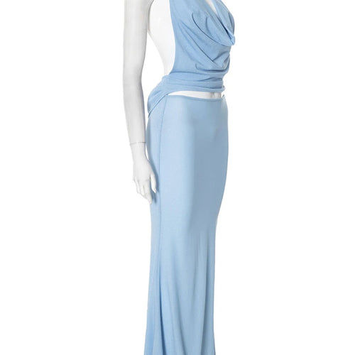 Load image into Gallery viewer, Halter Deep V Neck Backless Sexy Maxi Dress For Women Fashion Sleeveless High Waist Slim-fit Beach Club Party Dress
