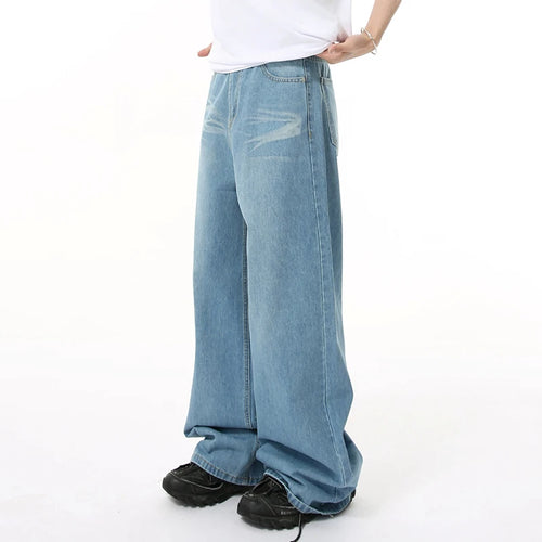 Load image into Gallery viewer, Men&#39;s Jeans New Korean Washed Stripe Wide Leg Style Drape Simple Fashion Menwear Simple Male Bottoms Summer 2025 9W1693
