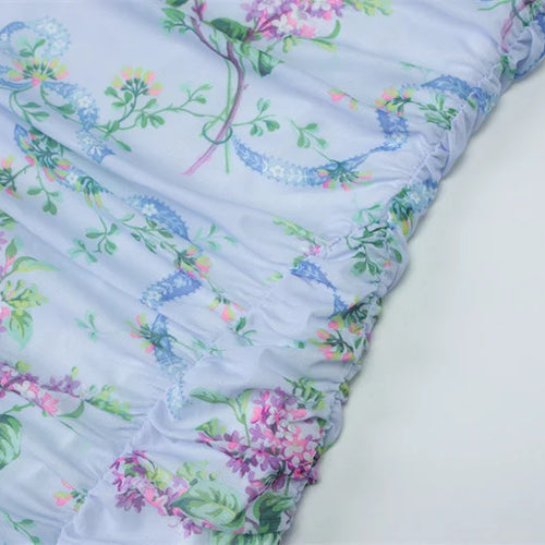 Load image into Gallery viewer, Sleeveless Print Spaghetti Strap Slash Neck Sexy Backless Thigh Split Maxi Dress Women Pleated Vacation Dress Summer
