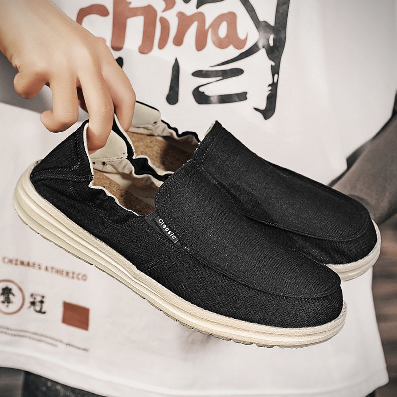 Men's Casual Shoes Canvas Breathable Loafers Men Male Comfortable Outdoor Walking Shoes Classic Loafers Men Sneakers