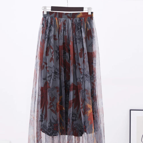 Load image into Gallery viewer, Hit Color Loose Casual Mesh Skirts For Women High Waist Temperament Elegant Skirt Female Fashion Style Fashion New
