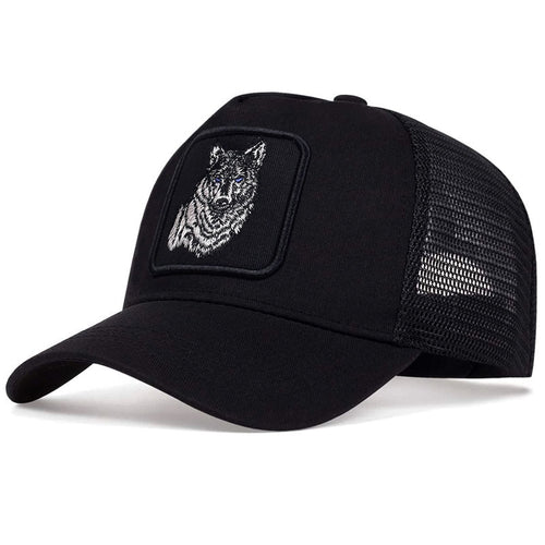 Load image into Gallery viewer, Wolf embroidered baseball cap truck driver hat
