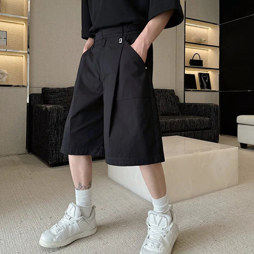 Load image into Gallery viewer, Men&#39;s Shorts Summer Korean Style New Fashion Male Loose Cotton Overalls Stylish Fold Design Male Casual Pants 9C5846
