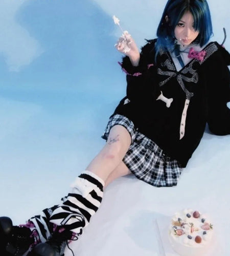 Streetwear Punk Hoodie Women 2024 Ropa Mujer Harajuku Fashion Hooded Y2k Jackets Skull Thicked Casual Jaoanese Sweatshirts Tops