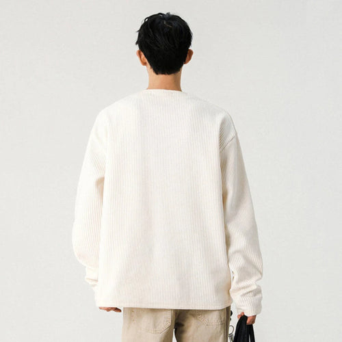 Load image into Gallery viewer, Men's T-shirts Half Zipper O-neck Solid Color Loose Casual Long Sleeve Style T-shirt 2025 Spring Summer Trend 9W1302
