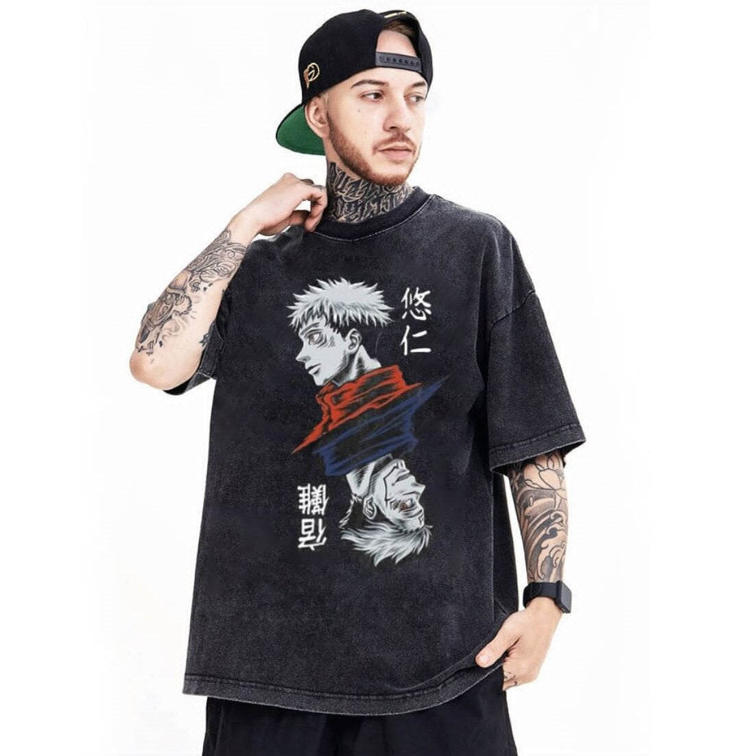 Vintage Washed Tshirts T Shirt Harajuku Oversize Tee Cotton fashion Streetwear unisex top a88