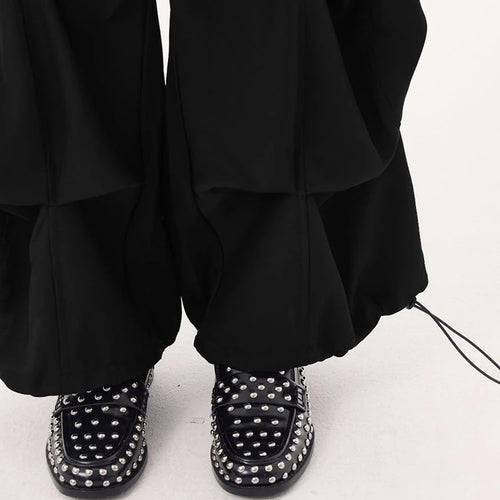 Load image into Gallery viewer, High Elastic Waist Black Drawstring Pleated Wide Leg Pants New Trousers Women Fashion Tide Spring Autumn 2025  1DH9524
