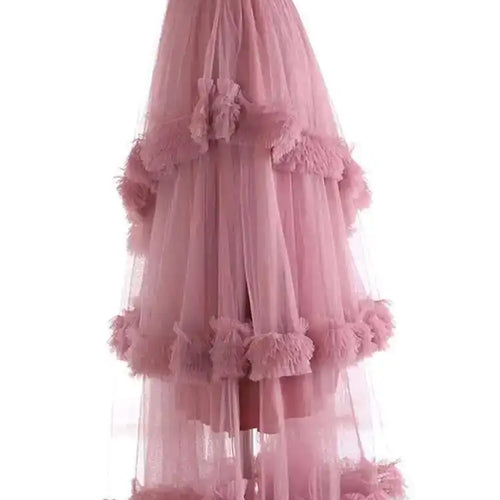 Load image into Gallery viewer, High Elastic Waist Yellow Mesh Ruffles Irregular A-line Half-body Skirt Women Fashion Tide New Spring Autumn 2025 1DH9405
