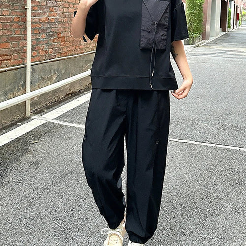 Load image into Gallery viewer, High Elastic Waist Black Brief Pocket Casual Harem Pants New Trousers Women Fashion Tide Spring Autumn 2025 1DJ0897
