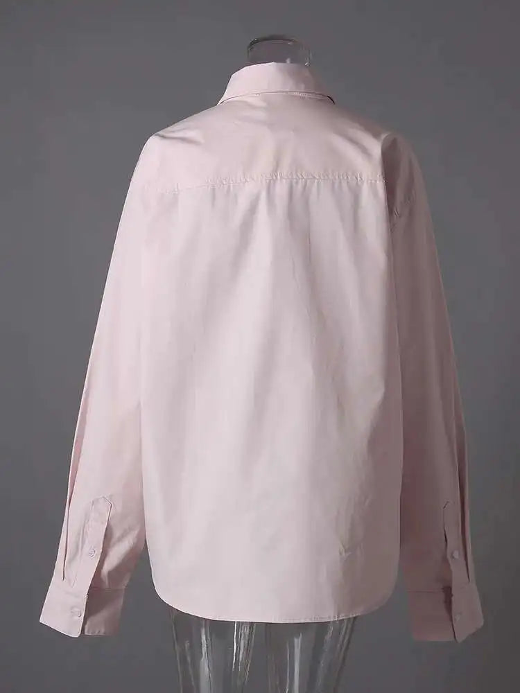 Women Blue Bandage Big Size Elegant Blouse New Stand Collar Long Sleeve Shirt Fashion Tide Spring Autumn 2025 CPG2855