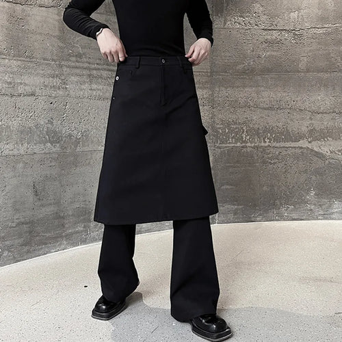 Load image into Gallery viewer, Men&#39;s Casual Pants Personalized Double Layer Side Buckle Solid Color Male Wide Leg Trousers Chic Spring New Trend 9C2075
