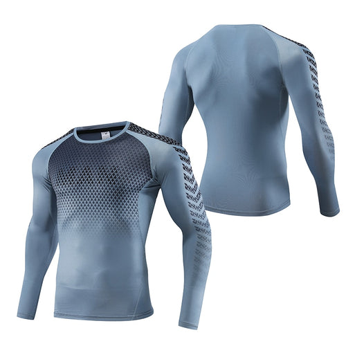 Load image into Gallery viewer, Mens Sport Compression Shirt Gym Tight Sweatshirt Running Top for Fitness T-shirt Bodybuilding Clothes Jogging Rashguard Dry Fit v1
