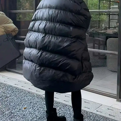 Load image into Gallery viewer, Black Thick Irregular Big Size Warm Cotton-padded Coat Long Sleeve Women Parkas Fashion New Autumn Winter 2025 25Z1150
