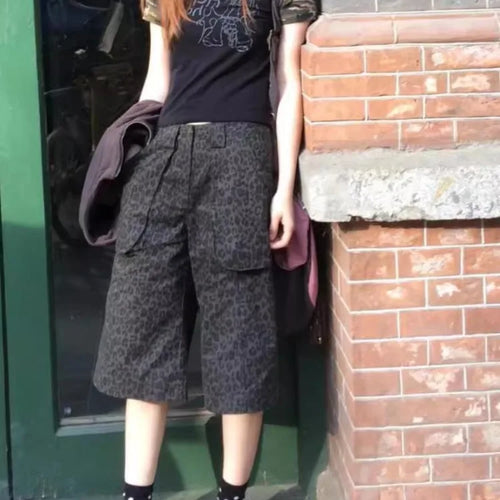 Load image into Gallery viewer, Chic Leopard Print Women Shorts Summer Korean Y2k Wide Leg Pants Pantalones Cortos De Mujer Harajuku Casual Trousers New Bottoms

