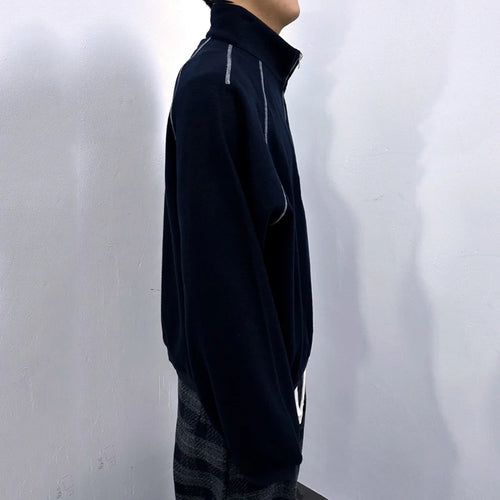 Load image into Gallery viewer, Men's Sweatshirts Korean Style Splicing Patchwork Trendy Multi Zippers Stand Collar Solid Color Male Casual Clothing 9W1825
