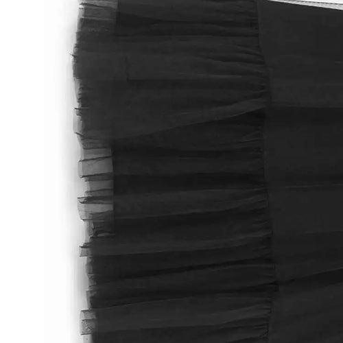 Load image into Gallery viewer, Women Black Mesh Ruffles Spliced Big Size Midi Dress New Round Neck Long Sleeve Fashion Tide Spring Autumn 2025 1DH7180
