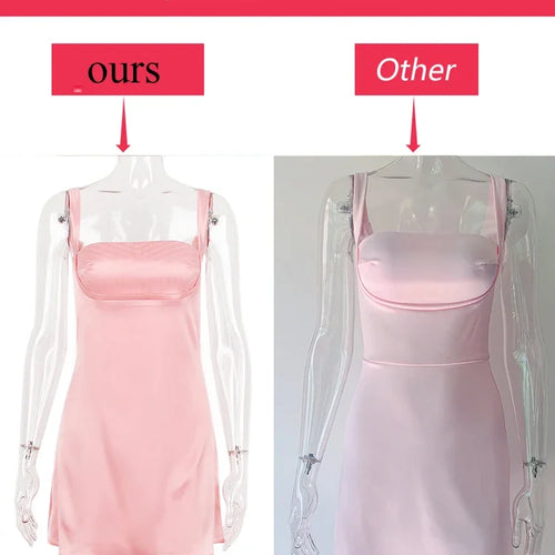Load image into Gallery viewer, Birthday Dress For Women A-Line Pink Dress Sexy Satin Holiday Party Dresses Mini Casual Spaghetti Strap Graduation Dress Stretch
