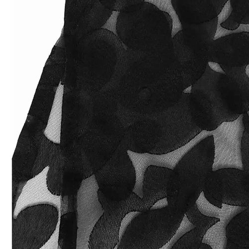 Load image into Gallery viewer, Women Black Flower Mesh Big Size Ruffles Casual Dress New Round Neck Long Sleeve Fashion Tide Spring Autumn 2025 1DH8213
