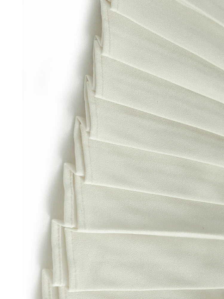 Women Black Pleated Spliced Big Size Midi Dress New Round Neck Short Sleeve Fashion Tide Spring Summer 2025  1DJ0989