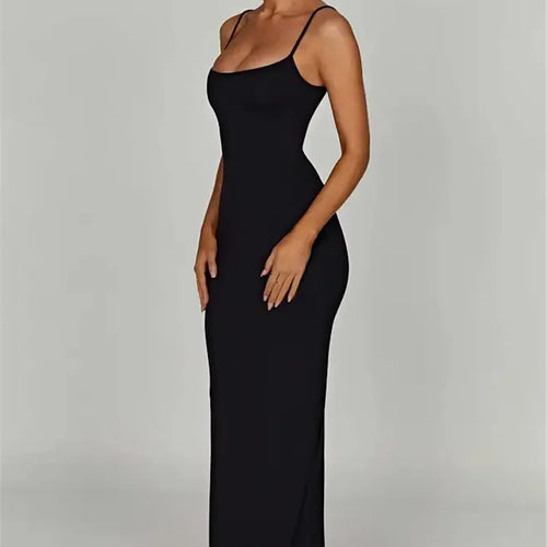 Load image into Gallery viewer, Spaghetti Strap Backless Bodycon Maxi Dress Women Autumn New Thickened Fabric Sleeveless Club Party Sexy Long Dress
