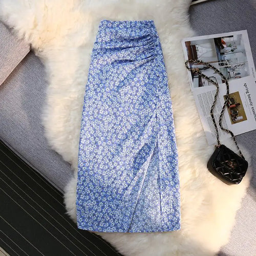 Load image into Gallery viewer, Sexy Print Split Skirt Womens Summer 2023 A-line High Waist Slim Midi  Skirts Female Retro Elegant Wrap Hip Skirt Fashion
