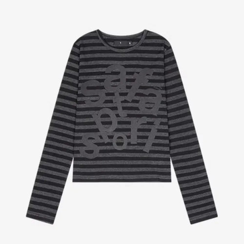 Load image into Gallery viewer, Letter Print T Shirts Women Clothing Preppy Style O-neck Long Sleeve Tees Chic Korean Camisetas Y2k Tshirts Tops 2024 Ropa Mujer
