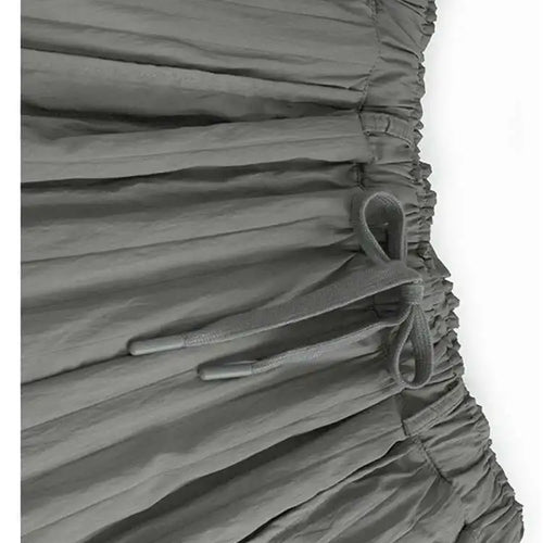 Load image into Gallery viewer, High Elastic Waist Gray Pleated Drawstring Long Wide Leg Pants New Trousers Women Fashion Tide Spring Autumn 2025 1DH8937
