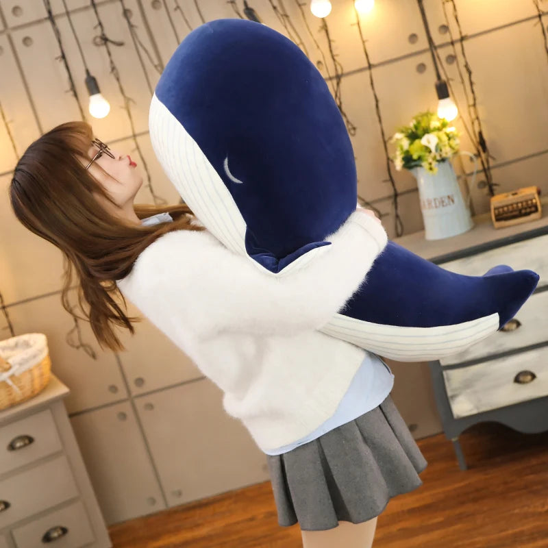 25cm Blue Whale Stuffed Animal Giant Hugging Soft Pillow Toy Home Furnishings Sofa Car Cushion Children Birthday Gift