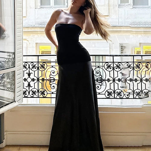 Load image into Gallery viewer, Off-shoulder Strapless Sexy Maxi Dress For Women Gown Solid Fashion Backless Sleeveless High Waist Bodycon Long Dress

