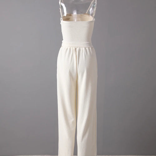 Load image into Gallery viewer, Beige Irregular Tank Top Brief Wide Leg Pants Two Piece Suit New Sleeveless Women Fashion Tide Spring Summer 2025 CPG3157
