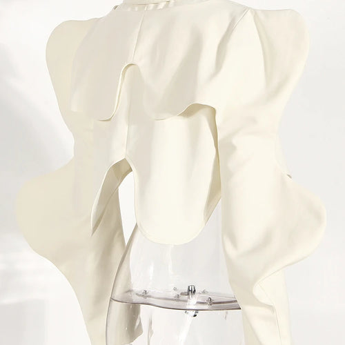 Load image into Gallery viewer, Women Black Shaped Irregular Short Blouse New Lapel Long Sleeve Loose Fit Shirt Fashion Tide Spring Autumn 2025 1DE7398
