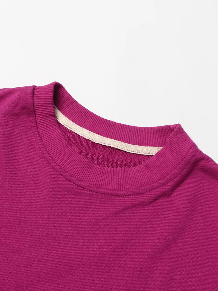 Patchwork Zipper Sweatshirt For Women Round Neck Long Sleeve Asymmetrical Minimalist Sweatshirts Female Clothes New
