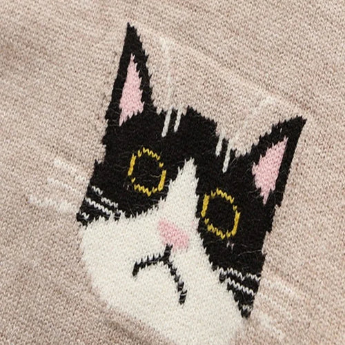 Load image into Gallery viewer, Women Cardigans Cartoon Cat Embroidery Casual Knitted Sweater Winter Long Sleeve V-neck Multicolor Button Preppy Style Top
