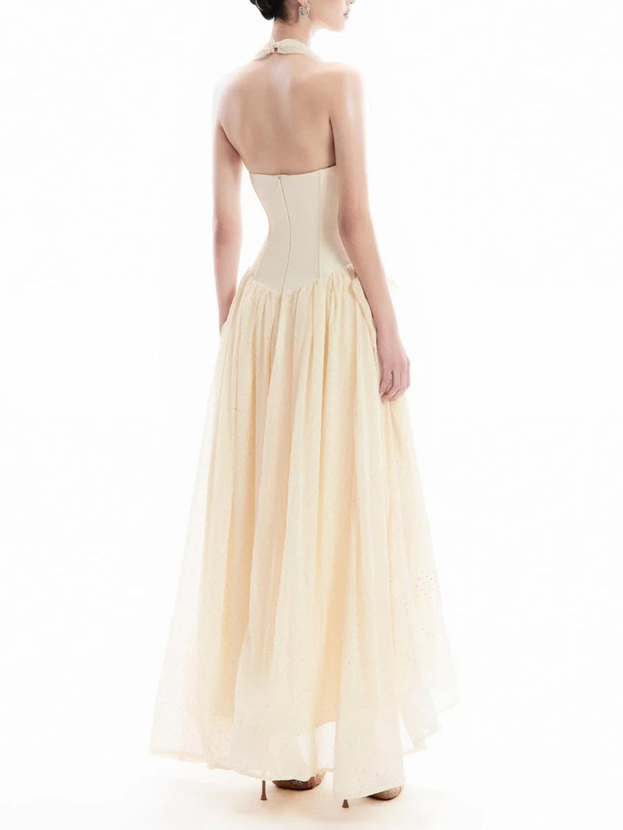 Solid Spliced Folds Slimming Dresses For Women V Neck Sleeveless Tunic Temperament Minimalist Dress Female Style