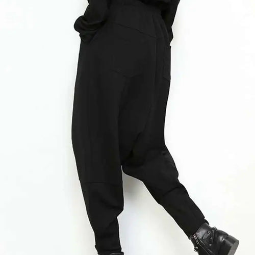 Load image into Gallery viewer, High Elastic Waist Black Pockets Casual Harem Pants New Loose Fit Trousers Women Fashion Tide Spring Autumn 2025 1DF4689
